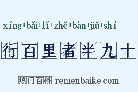 行百里者半九十是什么意思的图片